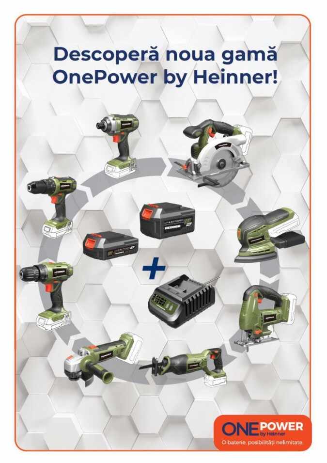 One power by Heinner slefuitor 18v 1200 opm (fara baterie)