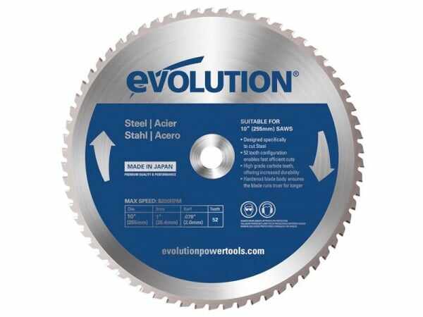 Disc pentru fierastrau circular, taiere otel Evolution M255TCT-52CS-1396, O255 x 25.4 mm, 52 dinti
