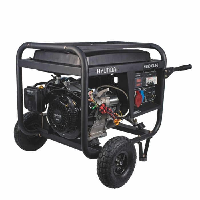 Generator de curent trifazat pe benzina Hyundai HY9000LEK-3, 15CP, 420CMC, 25L